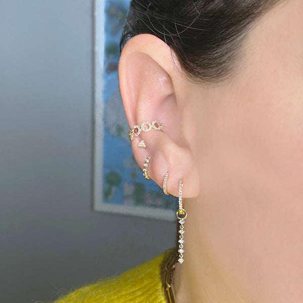 Diamond Halo Ear Cuff - Designer Earrings - The EarStylist by Jo Nayor 
