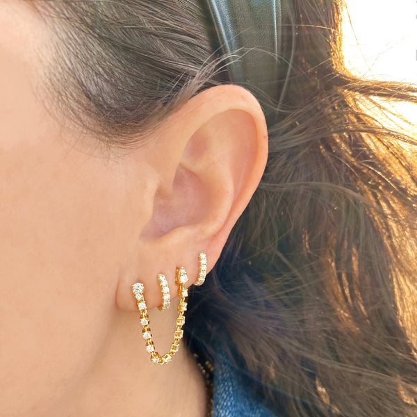17mm Gemma Hoop Earrings - Designer Earring - EarStylist by Jo Nayor 14K White Gold