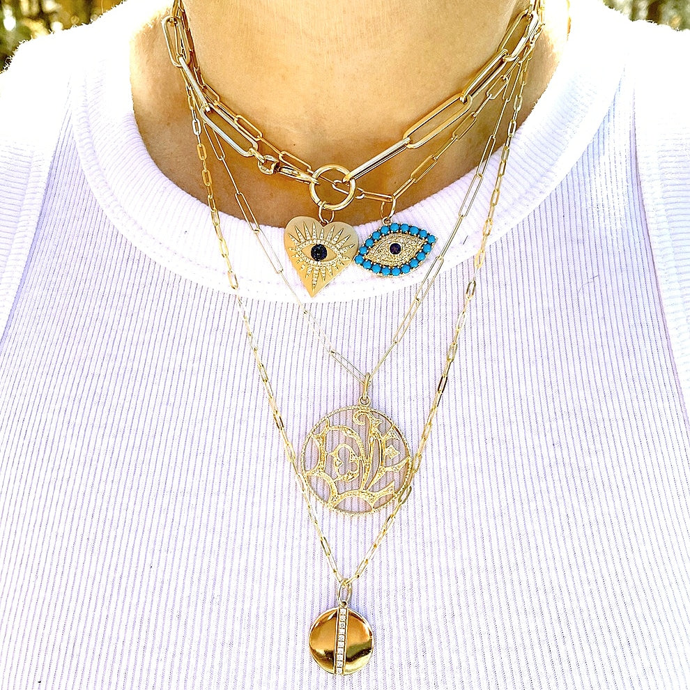 Turquoise Evil Eye Charm - Designer Earrings - The EarStylist by Jo Nayor