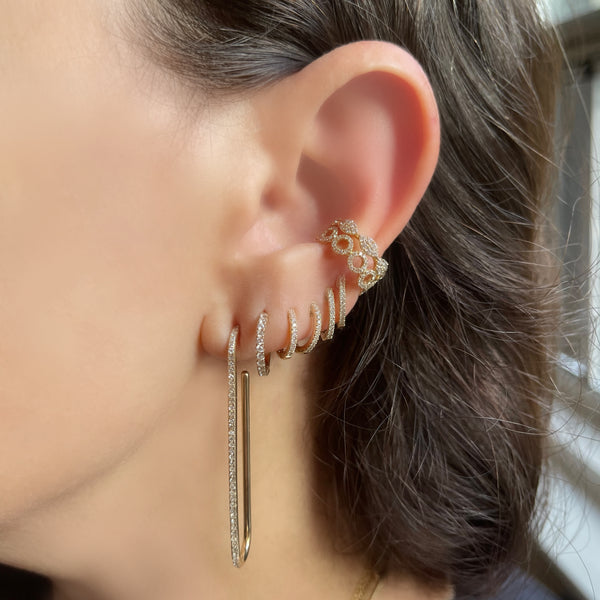 Jumbo Diamond U Hoops - Gold Earrings - Ear Stylist by Jo Nayor