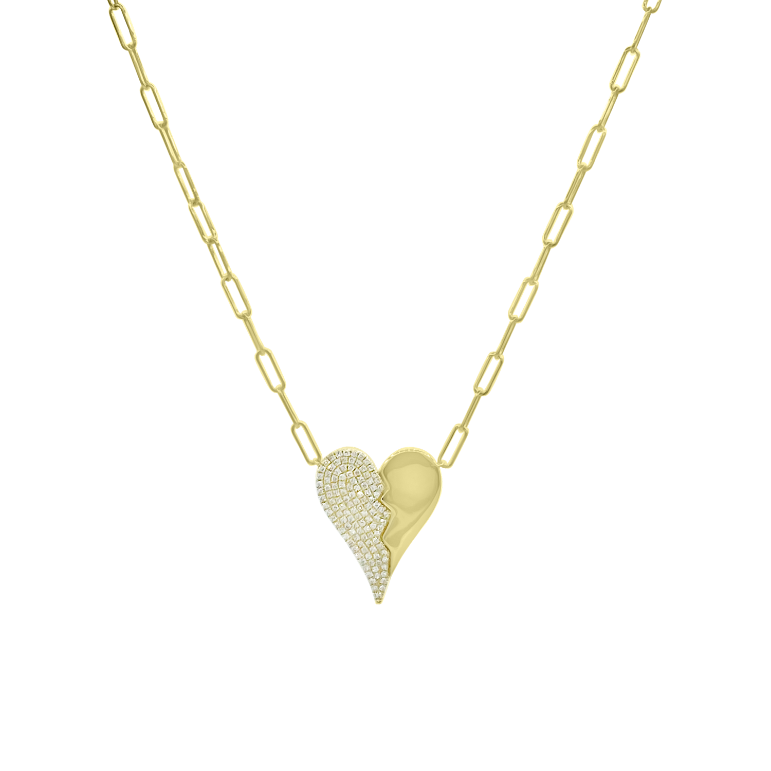 Jagged Heart Diamond Necklace - Designer Earrings - The EarStylist by Jo Nayor