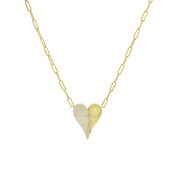Jagged Heart Diamond Necklace - Designer Earrings - The EarStylist by Jo Nayor