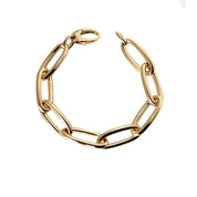 Jumbo Oval Link Bracelet with Evil Eye Heart Charm - Designer Earrings - The EarStylist by Jo Nayor