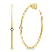 Bezeled Diamond Hoop Earrings - The Ear Stylist by Jo Nayor
