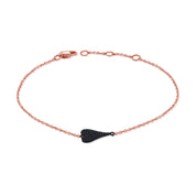Black Diamond Heart Bracelet - Designer Bracelet - Jo Nayor