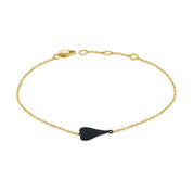 Black Diamond Heart Bracelet - Designer Bracelet - Jo Nayor