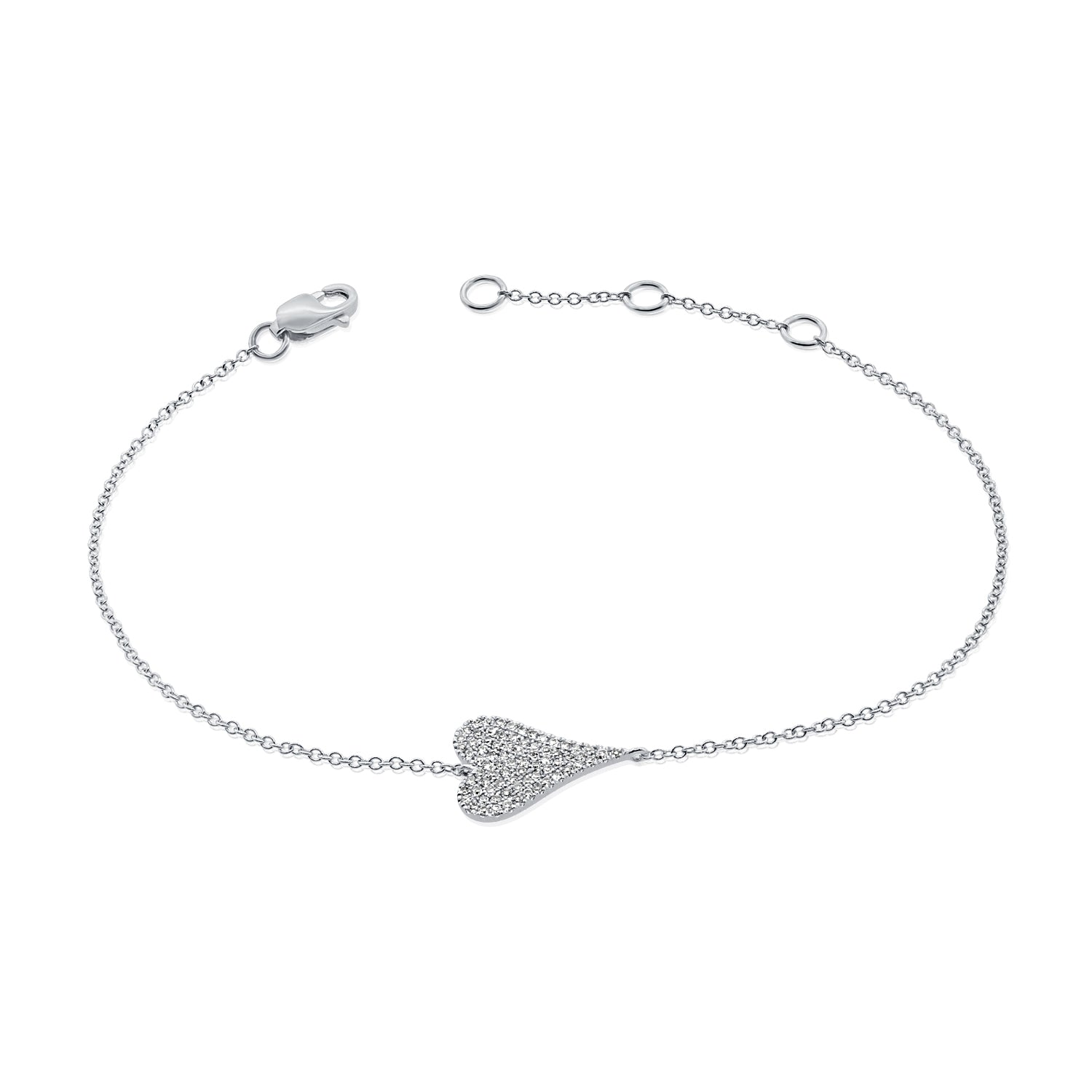 Medium Diamond Heart Bracelet - Designer Bracelet - Jo Nayor