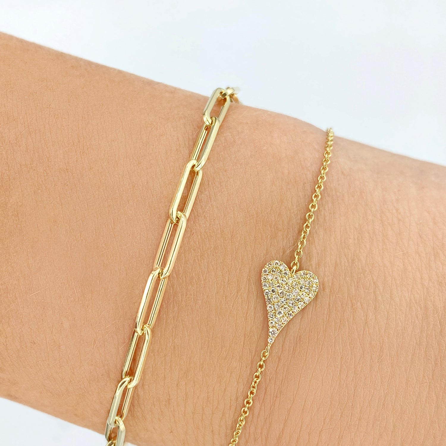 Medium Diamond Heart Bracelet - Designer Bracelet - Jo Nayor