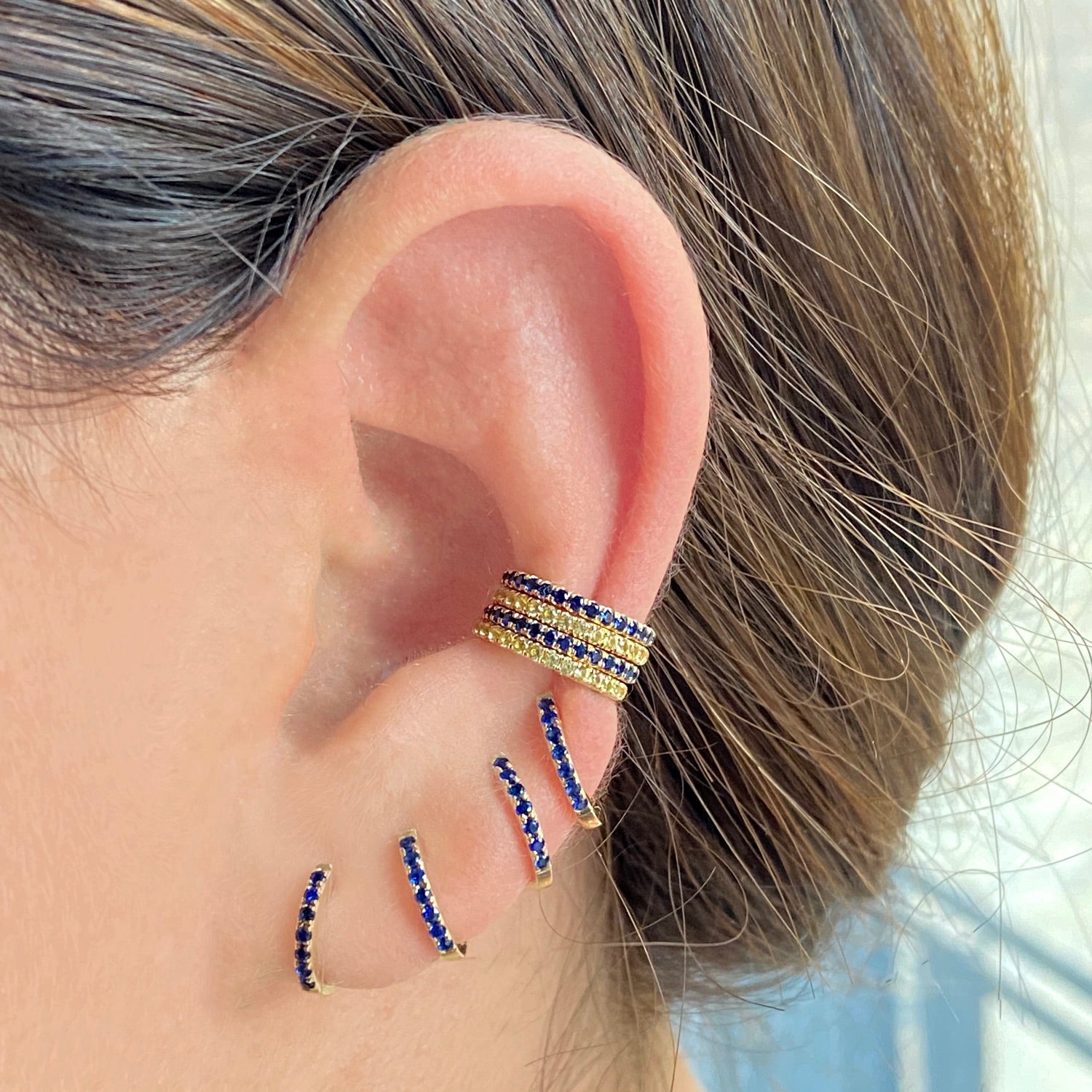 Yellow Sapphire & Gold Ear Cuff - Designer Earrings - The Ear Stylist