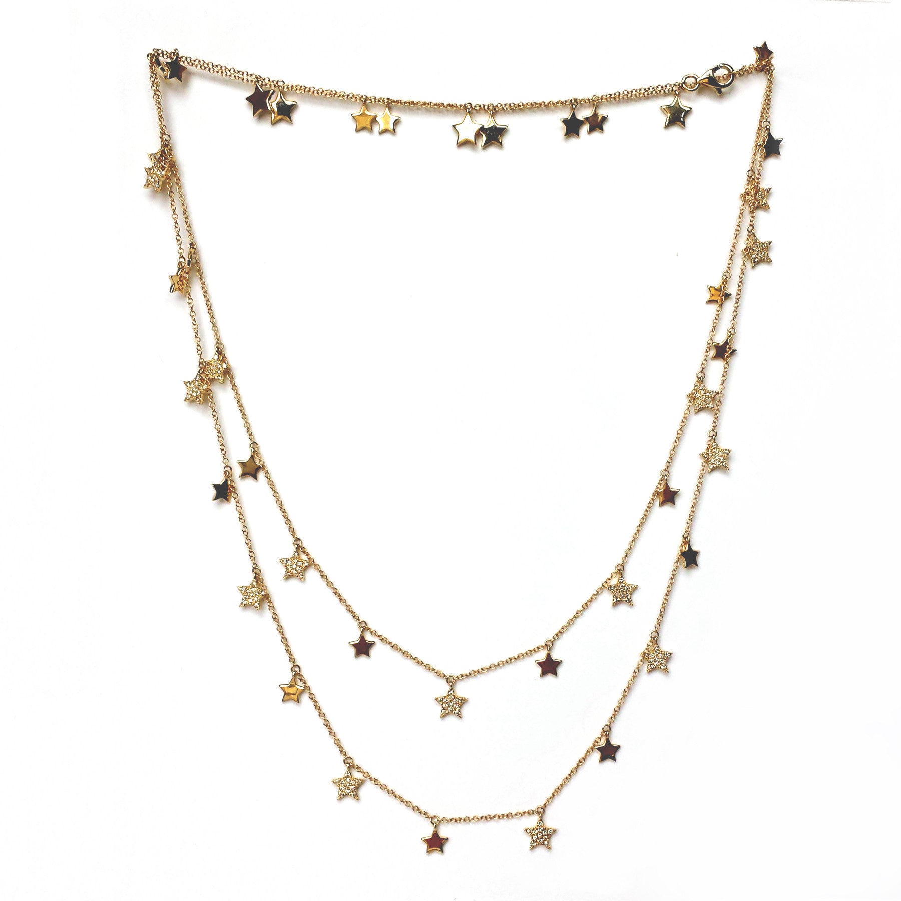 Multi-Star Pave Necklace - The Ear Stylist by Jo Nayor