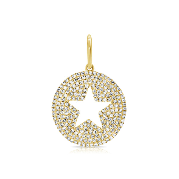 Pave Diamond Star Medallion - Designer Earrings - The EarStylist by Jo Nayor 