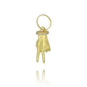 14K Gold & Diamond Peace Hand Charm - Designer Necklace - Jo Nayor