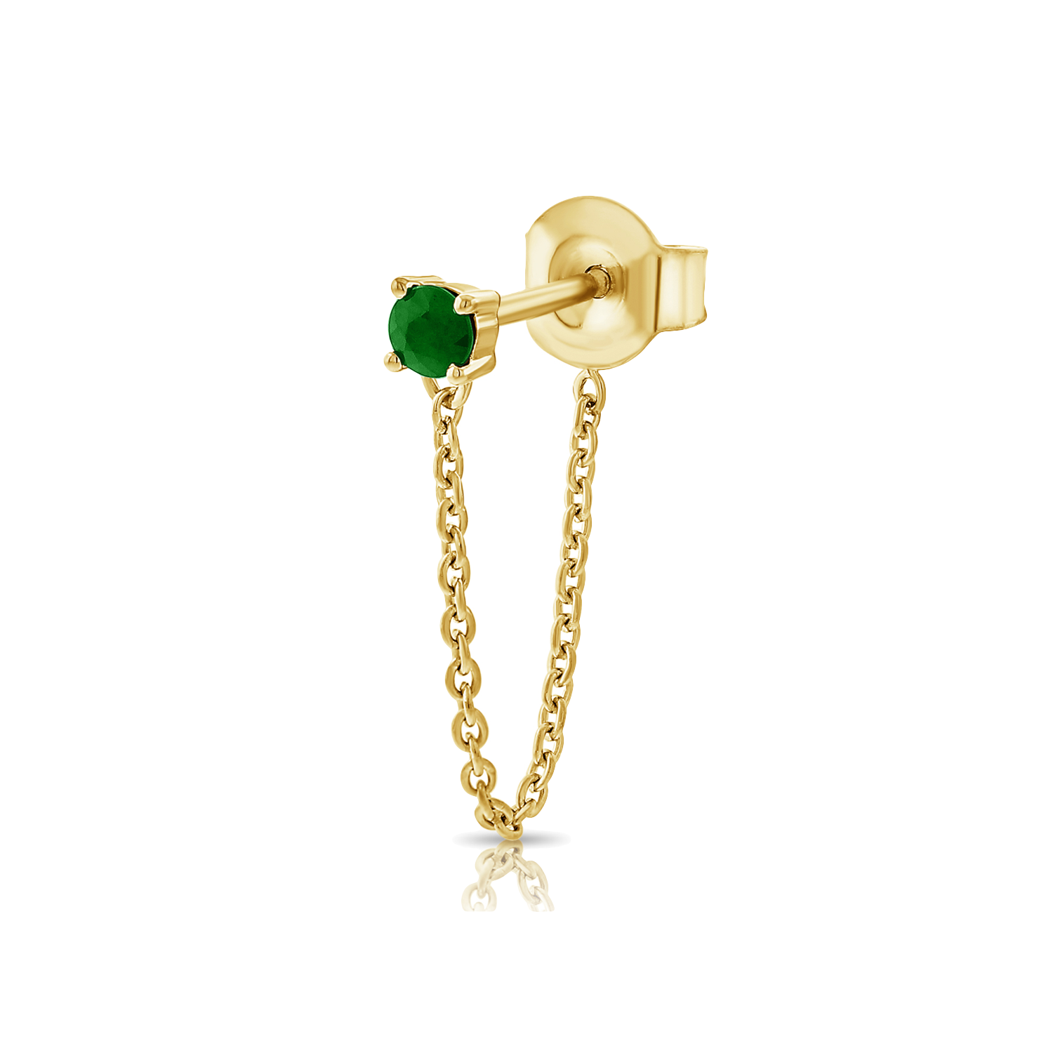 Diamond and Emerald Tethered Earrings - Earrings - The Ear Stylist