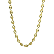 14K Gold Puffed Mariner Link Necklace - Designer Necklaces - Jo Nayor