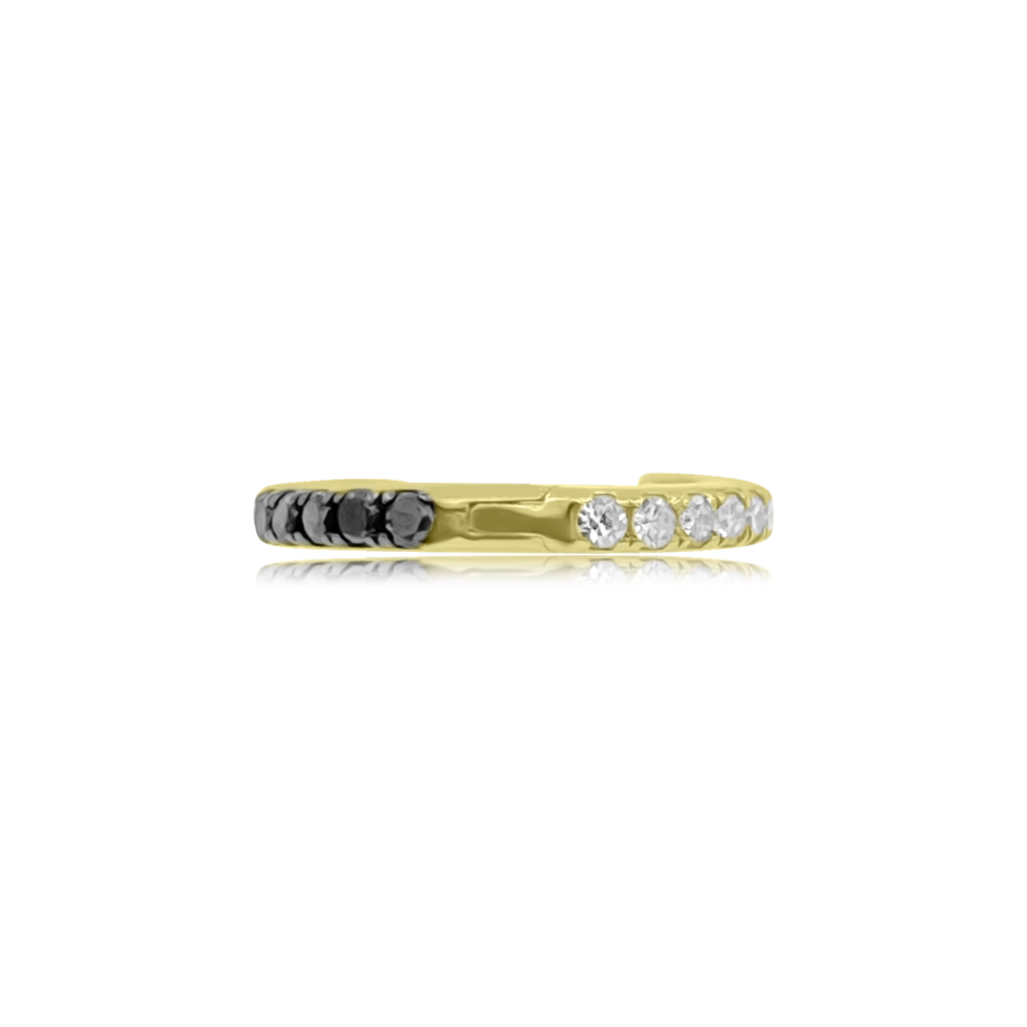 Reversible White & Black Diamond Eternity Hoops Earrings - Ear Stylist