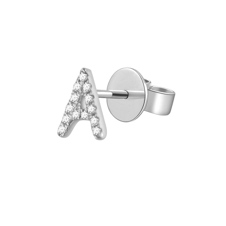 Gold and Diamond Initial Earring - The Ear Stylist by Jo Nayor
