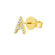 Gold and Diamond Initial Earring - The Ear Stylist by Jo Nayor