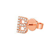 Gold and Diamond Initial Earring - The Ear Stylist by Jo Nayor