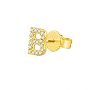 Gold and Diamond Initial Earring - The Ear Stylist by Jo Nayor