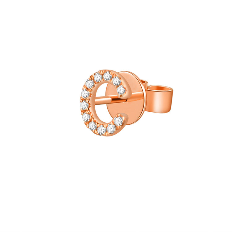 Gold and Diamond Initial Earring - The Ear Stylist by Jo Nayor