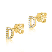 Gold and Diamond Initial Earring - The Ear Stylist by Jo Nayor