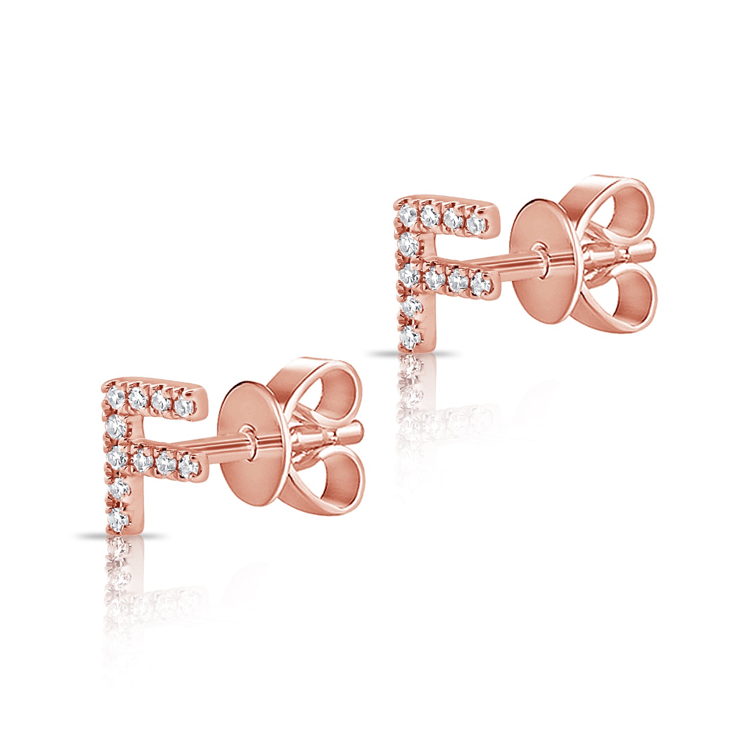 Gold and Diamond Initial Earring - The Ear Stylist by Jo Nayor