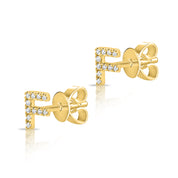Gold and Diamond Initial Earring - The Ear Stylist by Jo Nayor