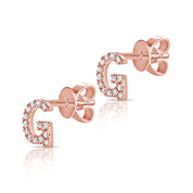 Gold and Diamond Initial Earring - The Ear Stylist by Jo Nayor