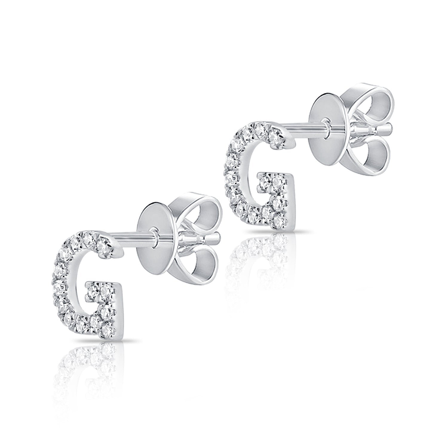 Gold and Diamond Initial Earring - The Ear Stylist by Jo Nayor