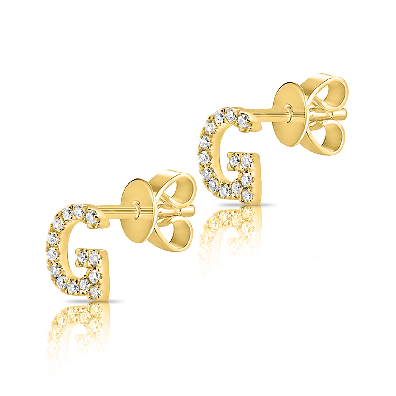 Gold and Diamond Initial Earring - The Ear Stylist by Jo Nayor