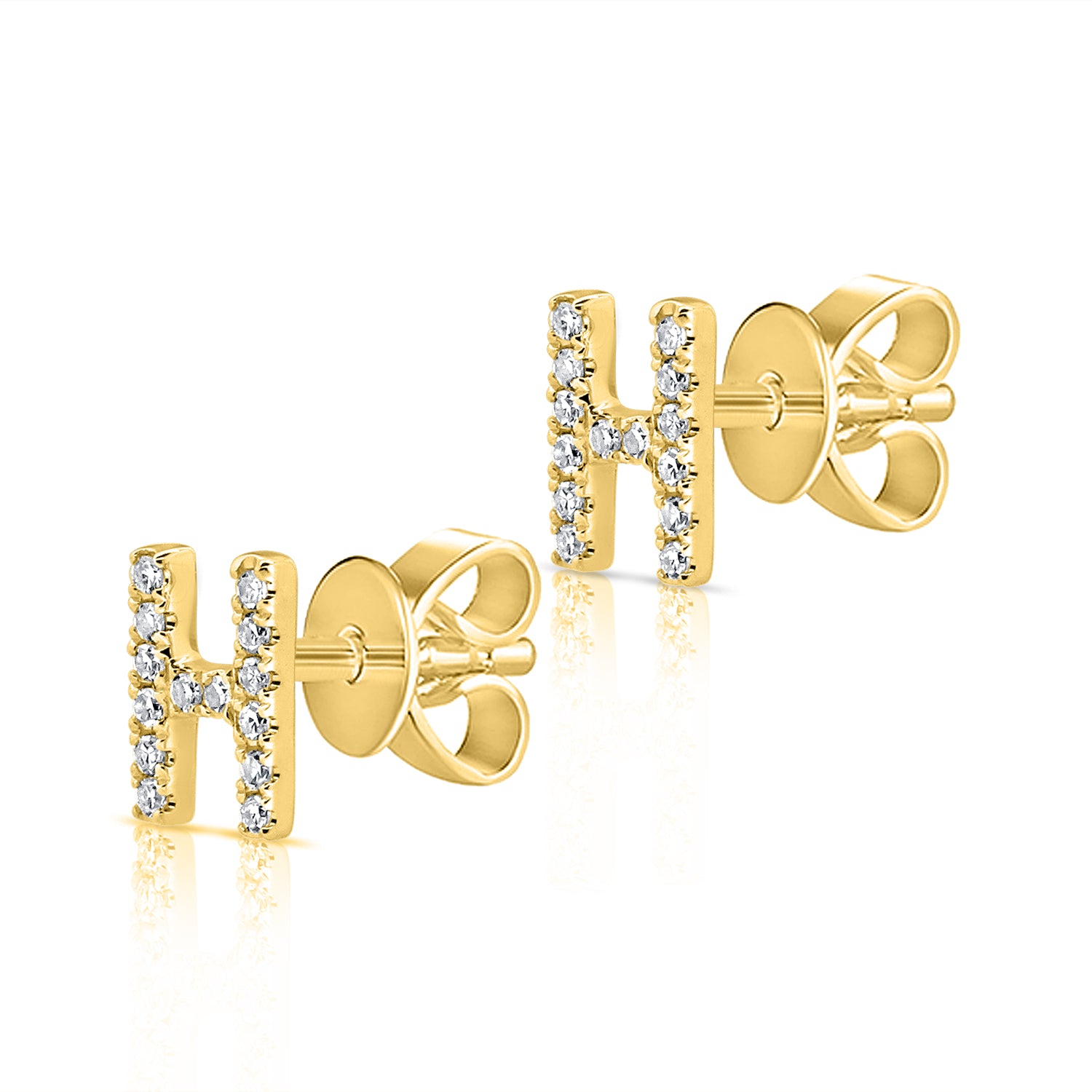 Gold and Diamond Initial Earring - The Ear Stylist by Jo Nayor