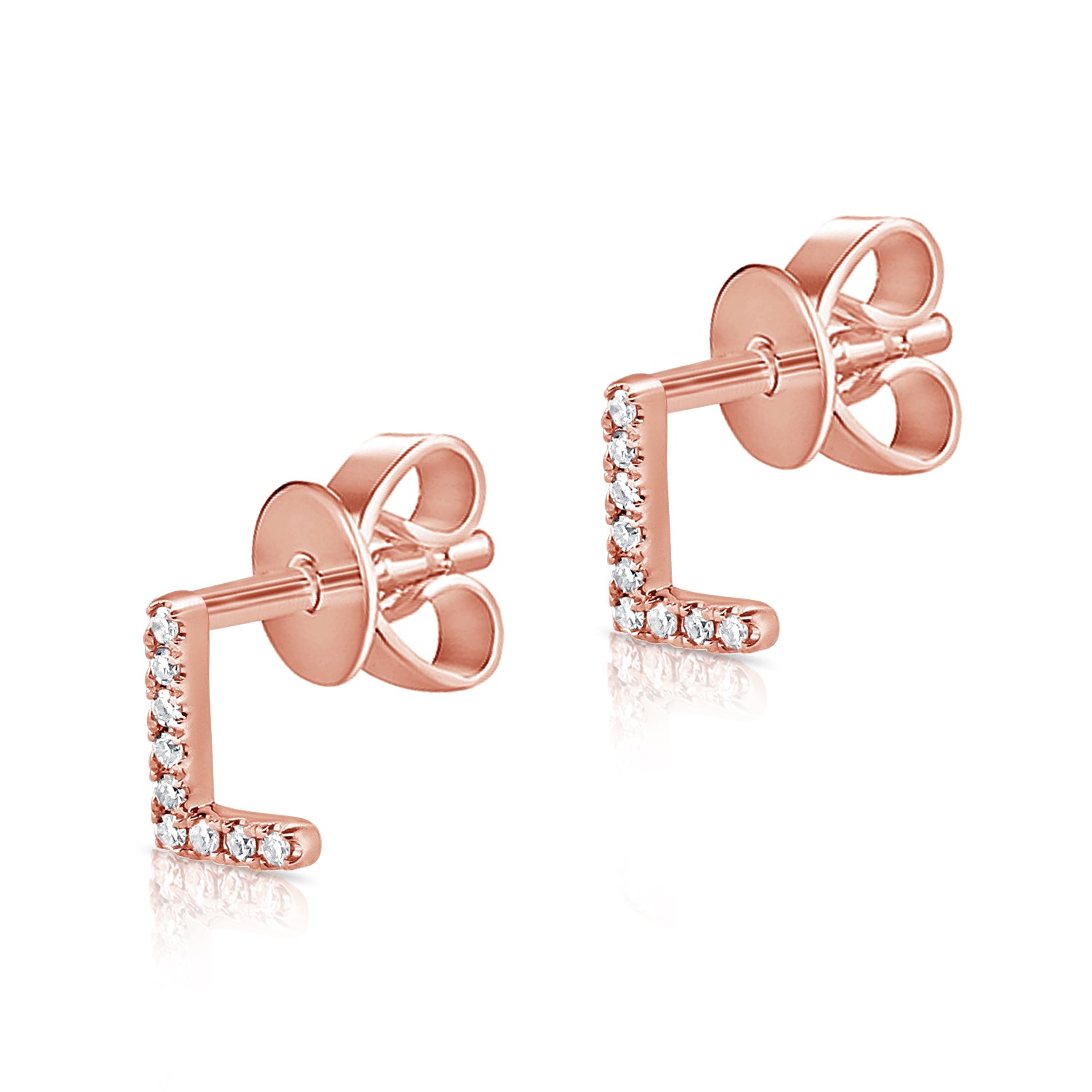 Gold and Diamond Initial Earring - The Ear Stylist by Jo Nayor