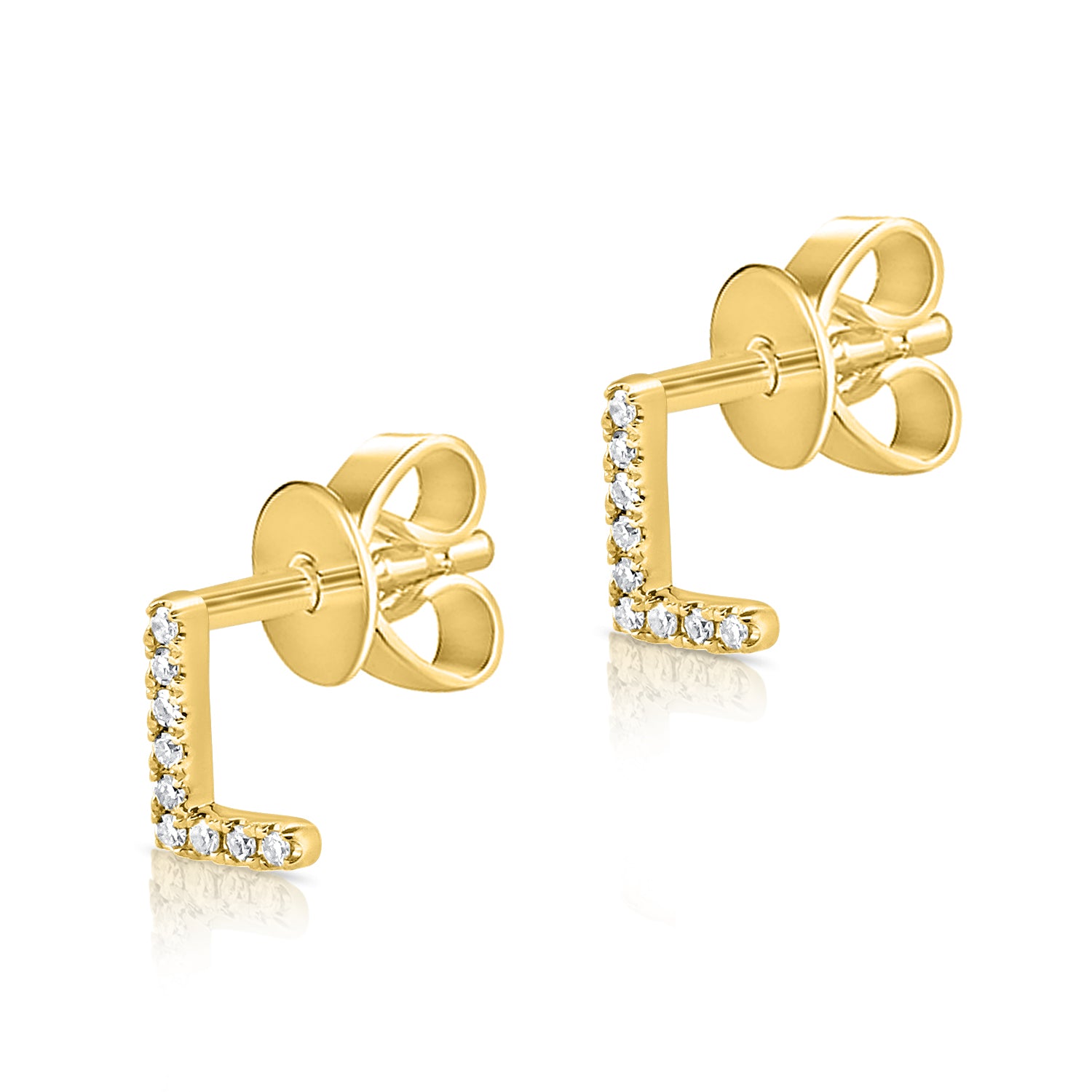 Gold and Diamond Initial Earring - The Ear Stylist by Jo Nayor