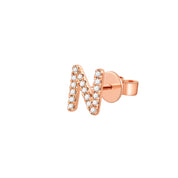 Gold and Diamond Initial Earring - The Ear Stylist by Jo Nayor