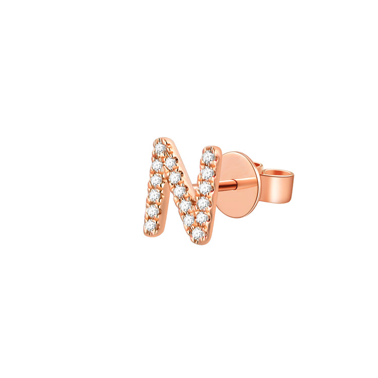 Gold and Diamond Initial Earring - The Ear Stylist by Jo Nayor
