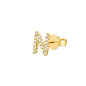 Gold and Diamond Initial Earring - The Ear Stylist by Jo Nayor