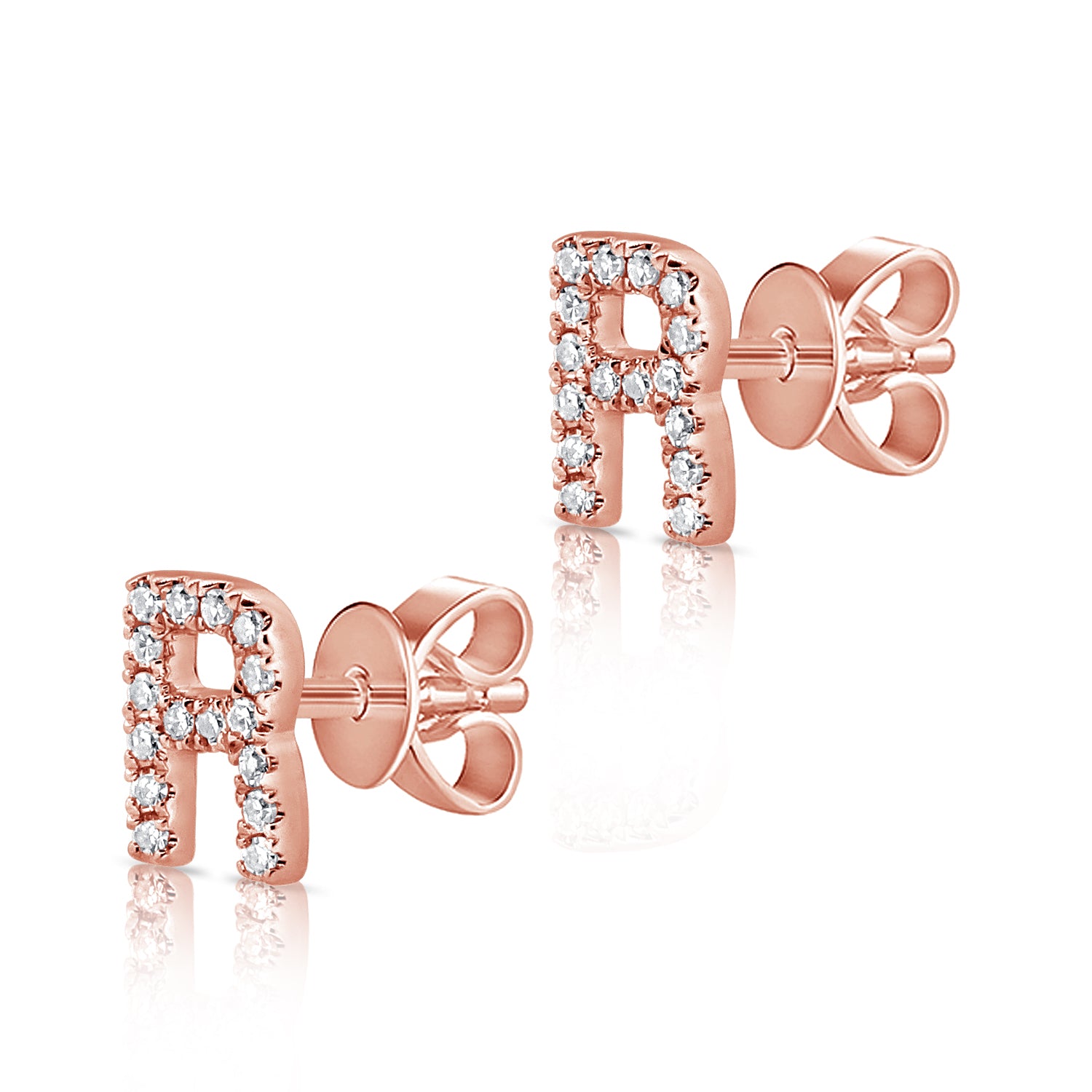 Gold and Diamond Initial Earring - The Ear Stylist by Jo Nayor