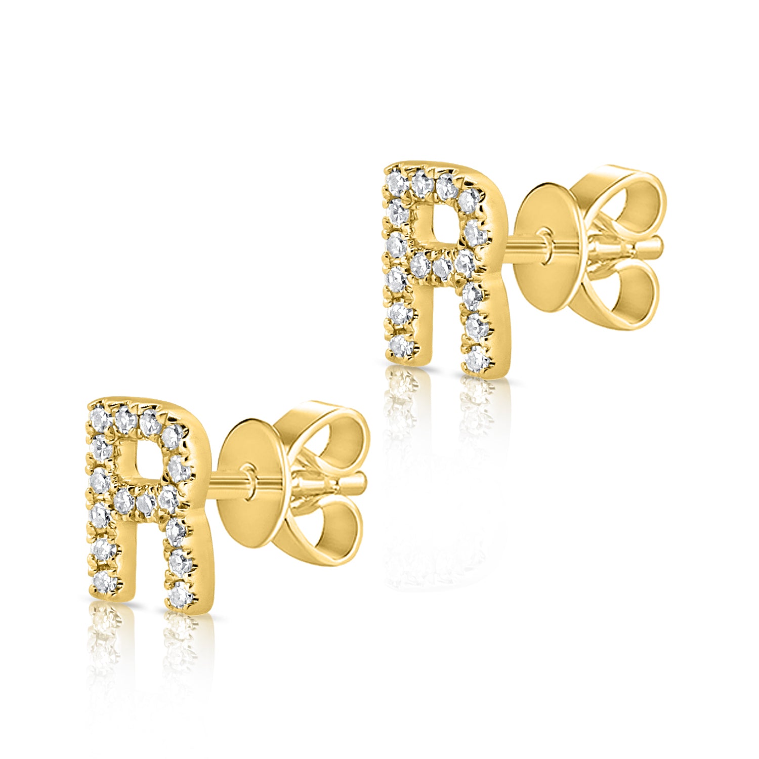 Gold and Diamond Initial Earring - The Ear Stylist by Jo Nayor