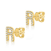 Gold and Diamond Initial Earring - The Ear Stylist by Jo Nayor
