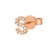 Gold and Diamond Initial Earring - The Ear Stylist by Jo Nayor