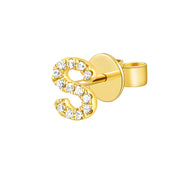 Gold and Diamond Initial Earring - The Ear Stylist by Jo Nayor