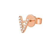Gold and Diamond Initial Earring - The Ear Stylist by Jo Nayor