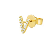 Gold and Diamond Initial Earring - The Ear Stylist by Jo Nayor