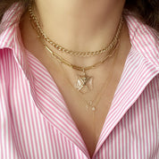 Diamond & Chrystal Shield Charm - Designer Necklaces - Jo Nayor