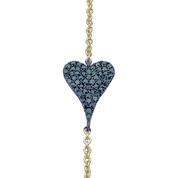 Black Diamond Heart Bracelet - Designer Bracelet - Jo Nayor