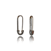 Small Black Diamond Safety Pin Earring - Earrings - The Ear Stylist