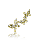 Small Diamond Butterfly Trio - Designer Earrings - The Ear Stylist