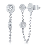 Tethered Bezel Set Diamond Earring - Designer Earrings - Ear Stylist