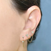 Chained Diamond Hearts - Designer Earrings - Ear Stylist by Jo Nayor