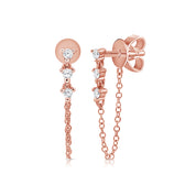 Tethered Triple Prong Set Diamond Earring - Earrings - Ear Stylist